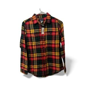 The Childrens Place Plaid Button Up Long Sleeve Flannel‎ Boys Youth Size 14 New